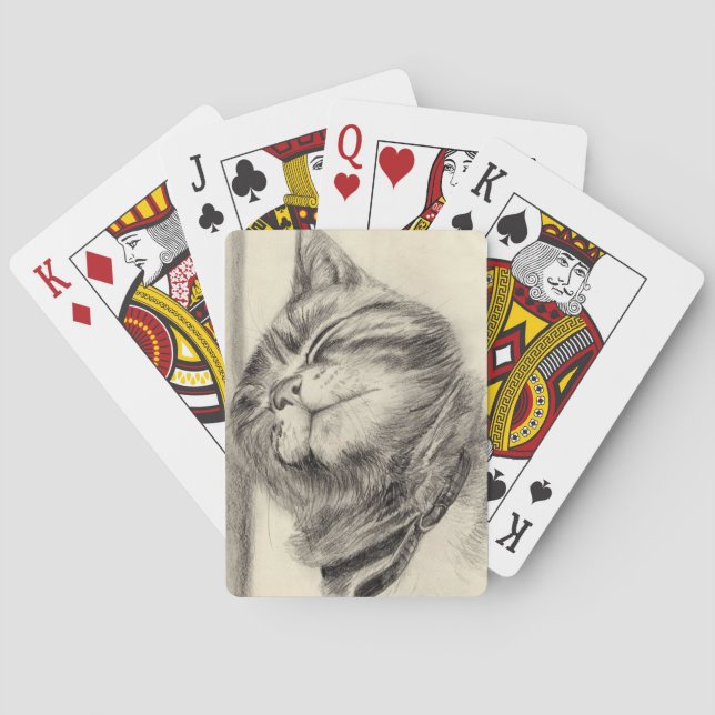 Jeu De Cartes chat jouant aux cartes (dos)