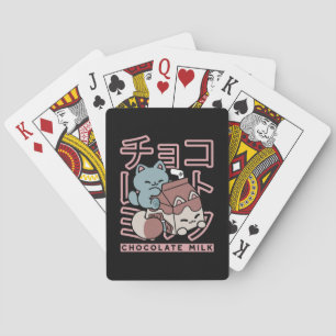 Jeu De Cartes Chat Kawaii avec du Lait au Chocolat – Pop Art Jap