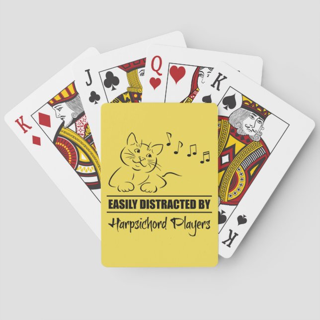 Jeu De Cartes Chat mignon facilement distrait par les joueurs de (dos)