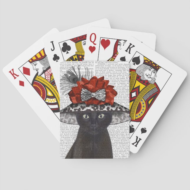 Jeu De Cartes Chat noir avec Casquette fabuleux (dos)