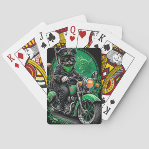 Jeu De Cartes Chat noir conduite vélo St. Patrick's Day
