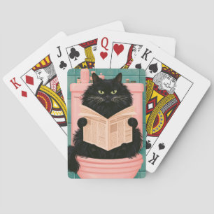 Jeu De Cartes Chat noir drôle de salle de bain 