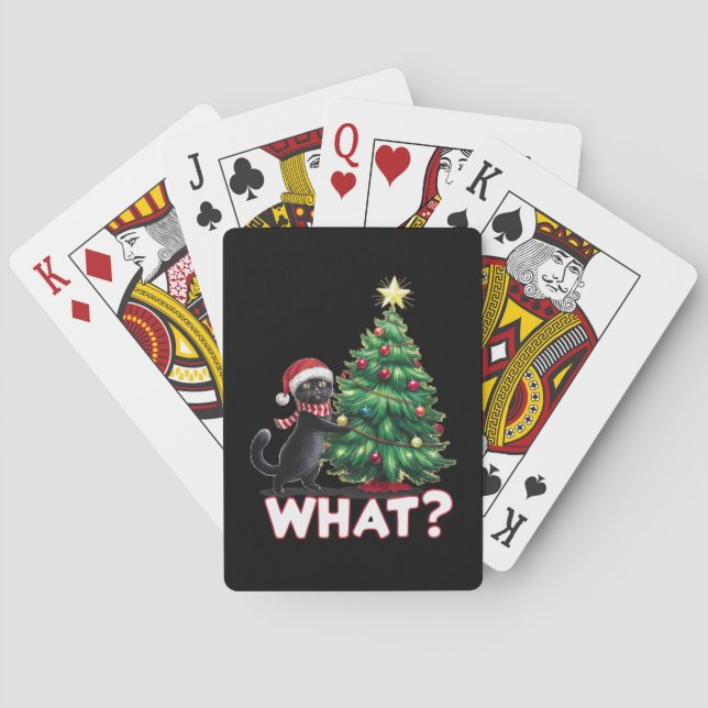 Jeu De Cartes Chat noir drôle Quel arbre de Noël Noël Noël (dos)