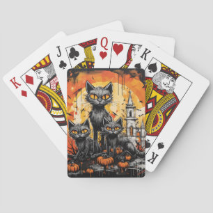 Jeu De Cartes Chat noir effrayant d'Halloween