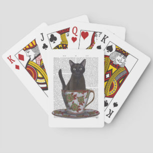 Jeu De Cartes Chat noir en Teacup