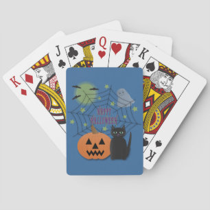 Jeu De Cartes Chat noir et Citrouille pas effrayant Halloween