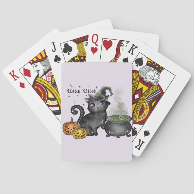 Jeu De Cartes Chat noir sorcière | Vibes sorcières (dos)