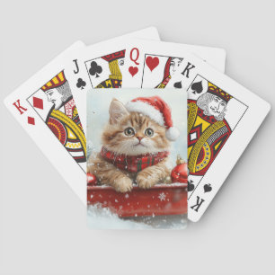 Jeu De Cartes Chat perse à la corniche laissez-la neiger Noël