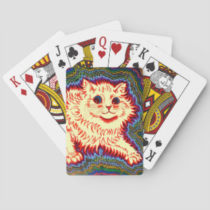Jeu De Cartes Chat psychédélique vintage par Louis Wain