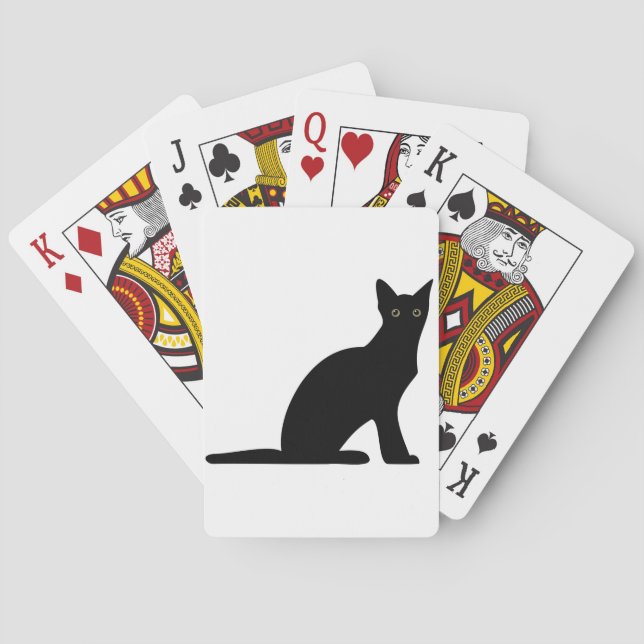 Jeu De Cartes Chat Silhouette Lecture Cartes (dos)