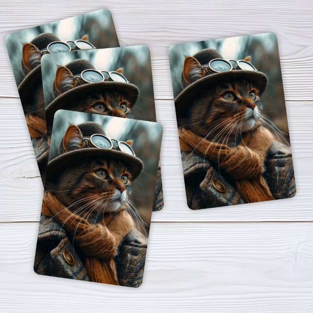 Jeu De Cartes Chat Steampunk en vêtements Jouer des cartes (Créateur téléchargé)