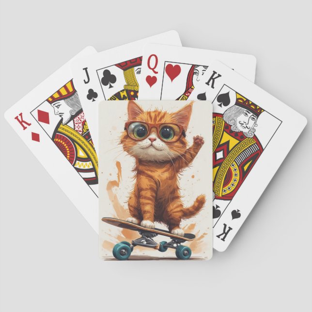Jeu De Cartes Chat sur skateboard  (dos)