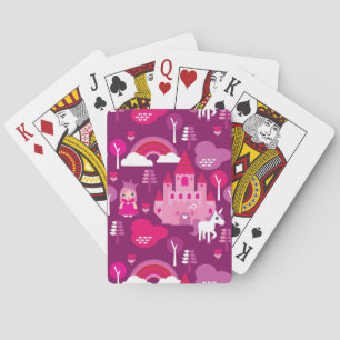 Jeu De Cartes château de princesse et arc-en-ciel de licorne
