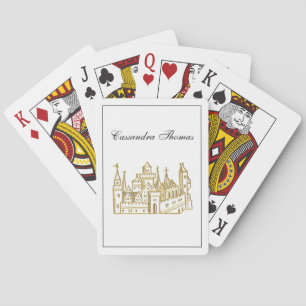 Jeu De Cartes Château héraldique vintage #2 Crest Faux Gold
