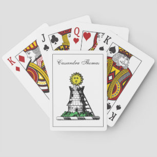 Jeu De Cartes Château médiéval héraldique vintage Emblem Crest