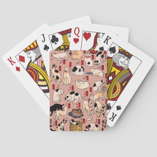 Jeu De Cartes chats japonais Ukiyo-e Funny kitty (dos)