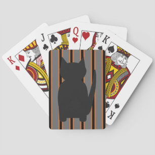 Jeu De Cartes Chats noirs en silhouette pour Halloween amusants 