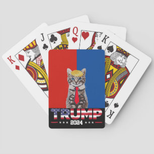 Jeu De Cartes Chats Pour Trump 2024   Vance Trump Red Blue