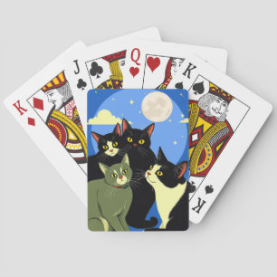 Jeu De Cartes Chats sur le rôdeur sous la Pleine lune