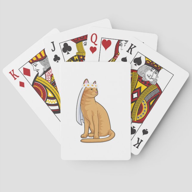 Jeu De Cartes Chatte mariée avec voile (dos)
