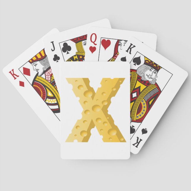 Jeu De Cartes Cheese Letter X Typography (dos)