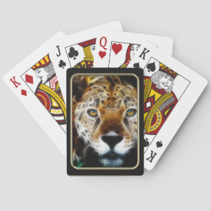 Jeu De Cartes Cheetah Face Fractal Art Jouer des cartes