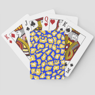 Jeu De Cartes Cheetah Print Blue & Gold Classic Playing Cartes