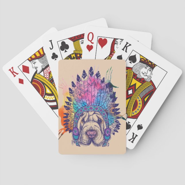 Jeu De Cartes Chef indien indigène de Sharpei (dos)