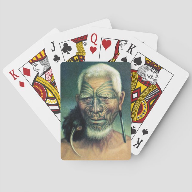 Jeu De Cartes Chef maori NZ Chef Art historique (dos)