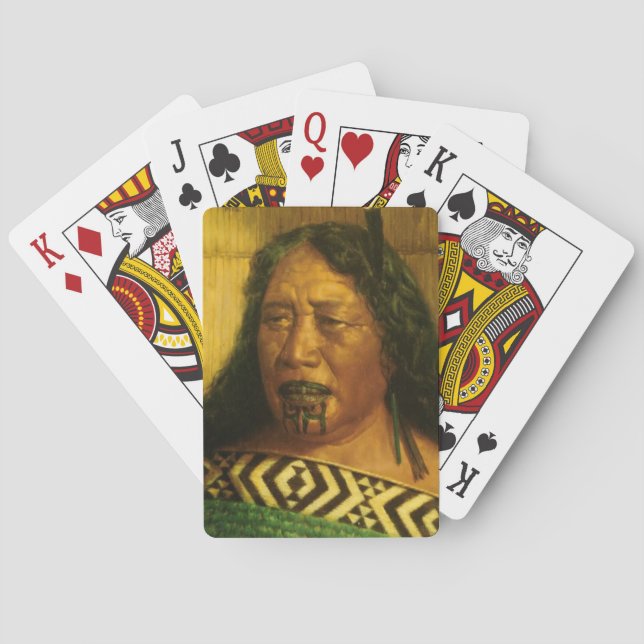 Jeu De Cartes Chef maori NZ Chieftainess Art (dos)