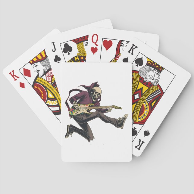 Jeu De Cartes Chemises De Musique Roche Et Rouleau Guitare T Che (dos)