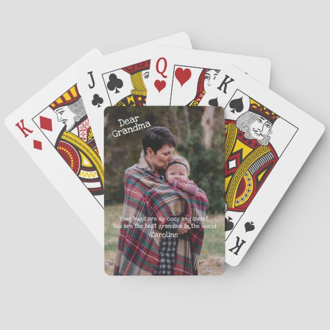 Jeu De Cartes Chère grand-mère, tes câlins, une photo douillette (dos)