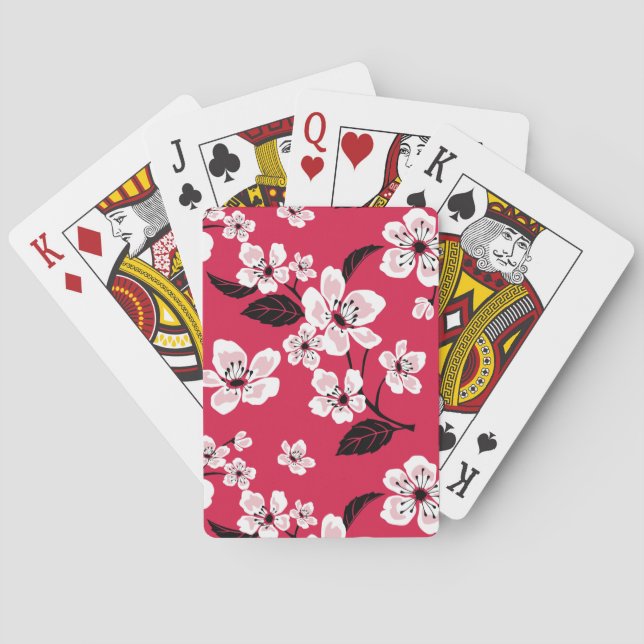 JEU DE CARTES CHERRY BLOSSOM - SAKURA (ROUGE) (dos)