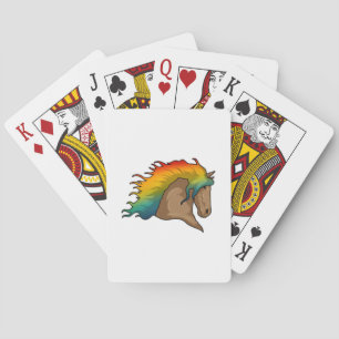 Jeu De Cartes Cheval avec cheveux arc-en-ciel