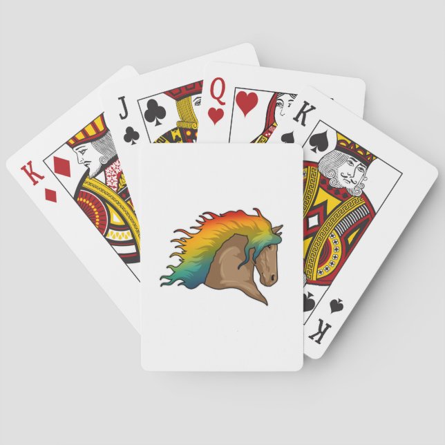 Jeu De Cartes Cheval avec cheveux arc-en-ciel (dos)