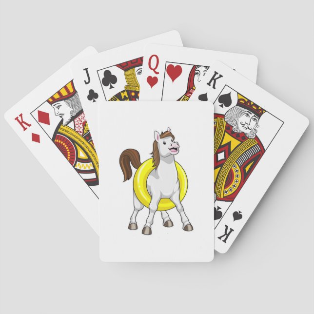 Jeu De Cartes Cheval comme nageur avec Lifebouy (dos)