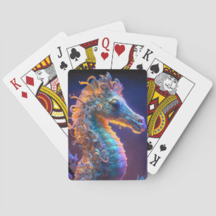 Jeu De Cartes Cheval de mer Portrait animal Peinture Faune Océan