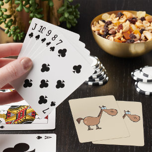 Jeu De Cartes Cheval Dérisoire Drôle Brun Bête