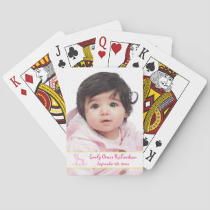Jeu De Cartes Cheval rose Jaune Rocking Baby Photo Jouer aux Car