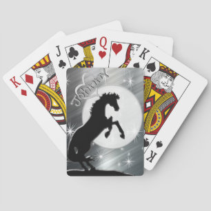 Jeu De Cartes Chevaux de coeur V (lignes argent)