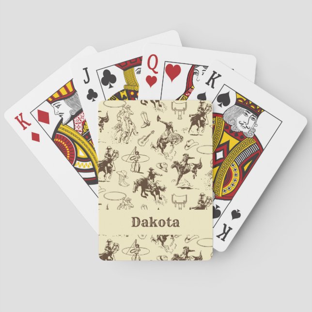 Jeu De Cartes Chevaux de rodéo Western Cowboy Personnalisé (dos)