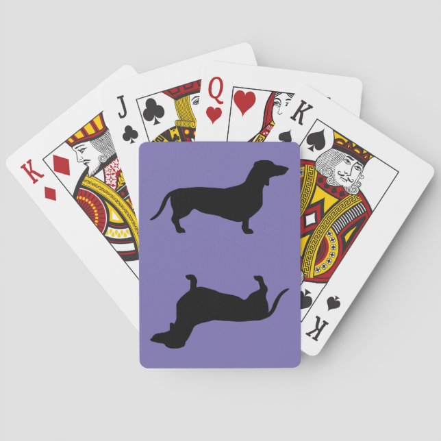 Jeu De Cartes Cheveux courts Dachshund - Silhouette 1 (dos)