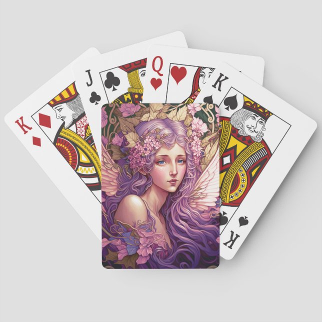 Jeu De Cartes Cheveux pourpre Fairy Angel Imaginaire Art (dos)