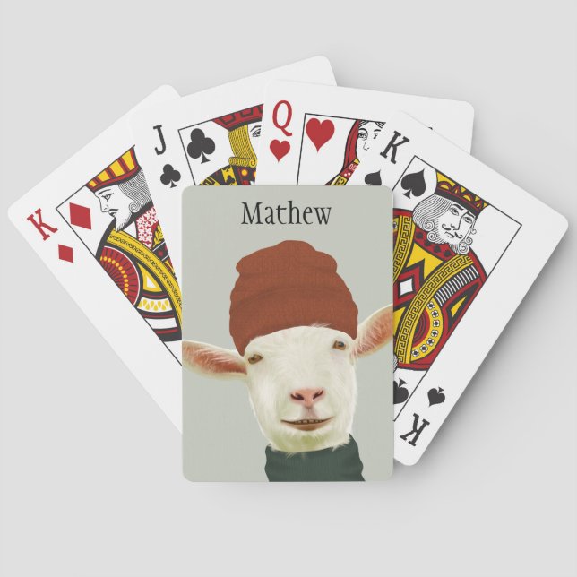 Jeu De Cartes Chèvre d'hiver très agréable avec Casquette Beanie (dos)