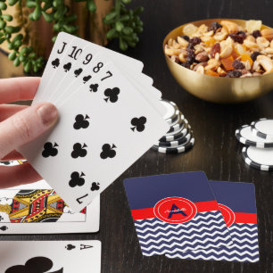 Jeu De Cartes Chevron bleu foncé