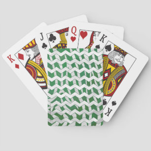 Jeu De Cartes Chevron Zebra Green et White Print