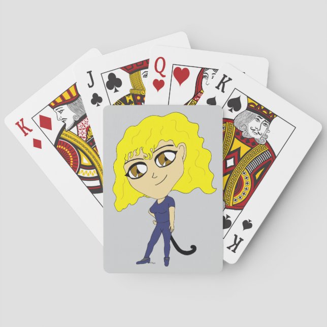 Jeu De Cartes Chibi avec une queue de chat (dos)