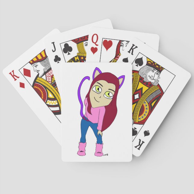 Jeu De Cartes chibi catgirl (dos)