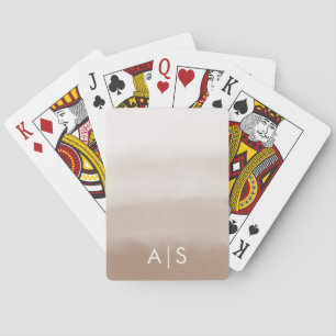 Jeu De Cartes Chic Champignon Aquarelle Brun Ombre Monogrammé