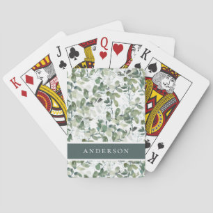 Jeu De Cartes Chic Eucalyptus Nom du monogramme